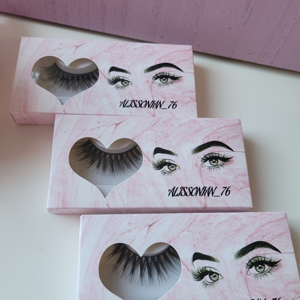 3Pair Sexy Faux Mink Lashes Dramatic Reuseable wispy fluffy natural cilios
